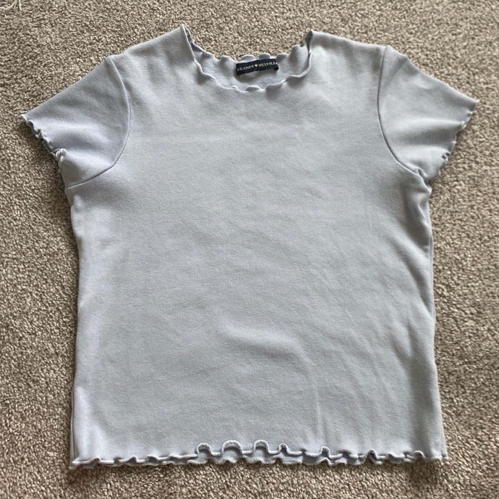 Ruffled edge blue brandy Melville top